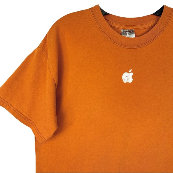 Rare Vintage Y2K Hanes Beefy-T Apple Center Logo T-Shirt - Picture 1 of 8